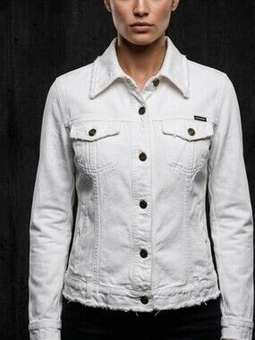 Dolce & Gabbana White Denim Jacket - Women's Button-Up Jacket size 44 Fits US M